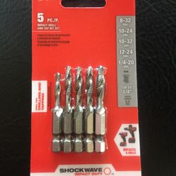 Milwaukee 48-89-4874 5 Pc SHOCKWAVE Impact Drill And Tap Bit Set•NEW•