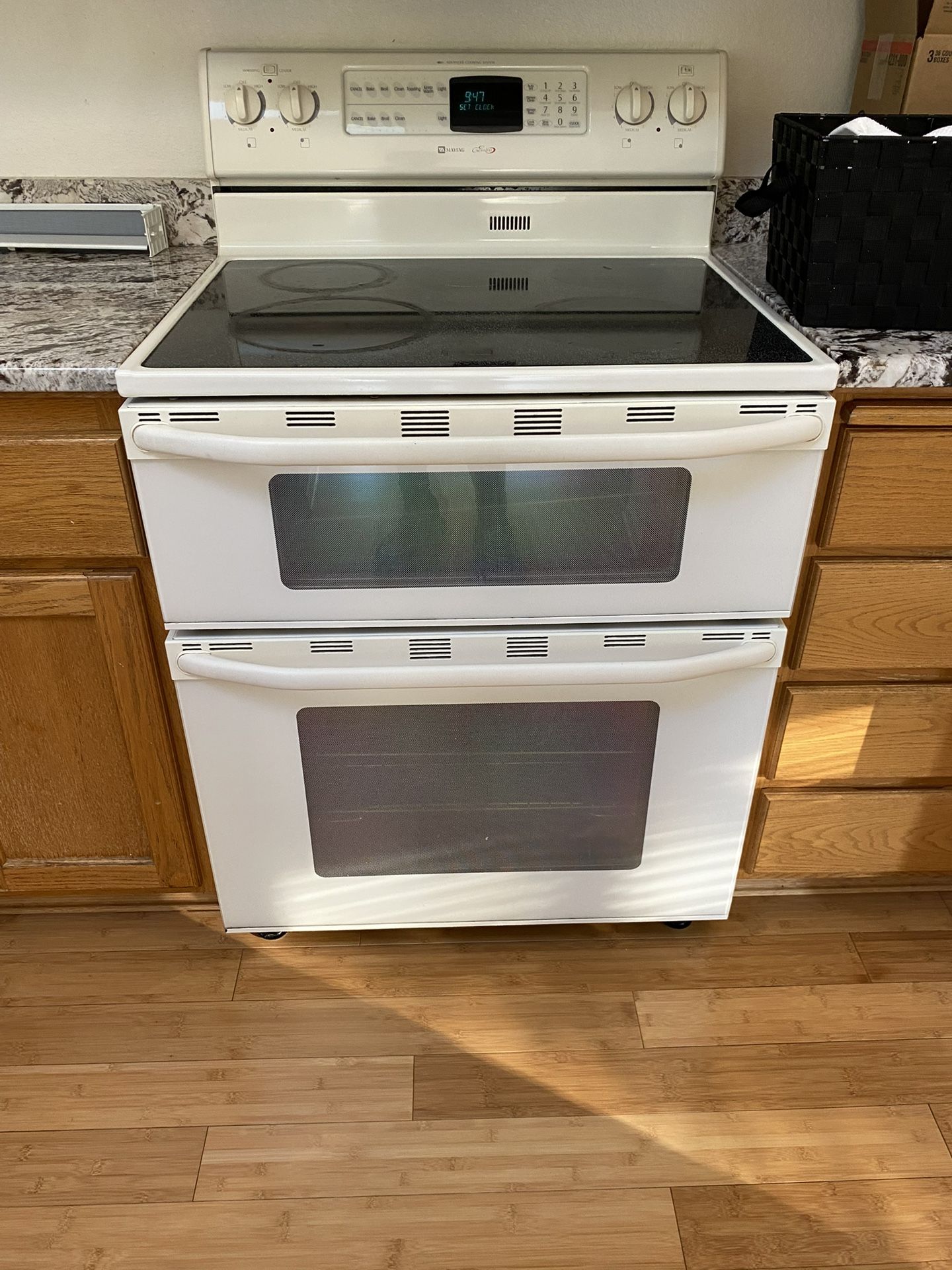 White Maytag Double Oven