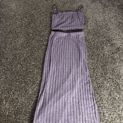 Purple Skirt And Top Two Piece Pajama Set 