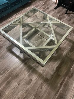Elegant Console mirror/ Crystal coffee table