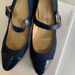 NWT Karen Scott Navy Blue Mary Jane Shoes, 6M