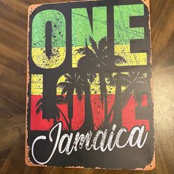 🇯🇲Bob Marley “One Love” Tin Metal Sign To Display