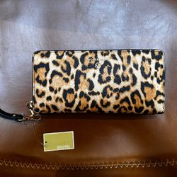 NWT Michael Kors Jet Set Travel Large Continental Wallet Leather Wristlet 