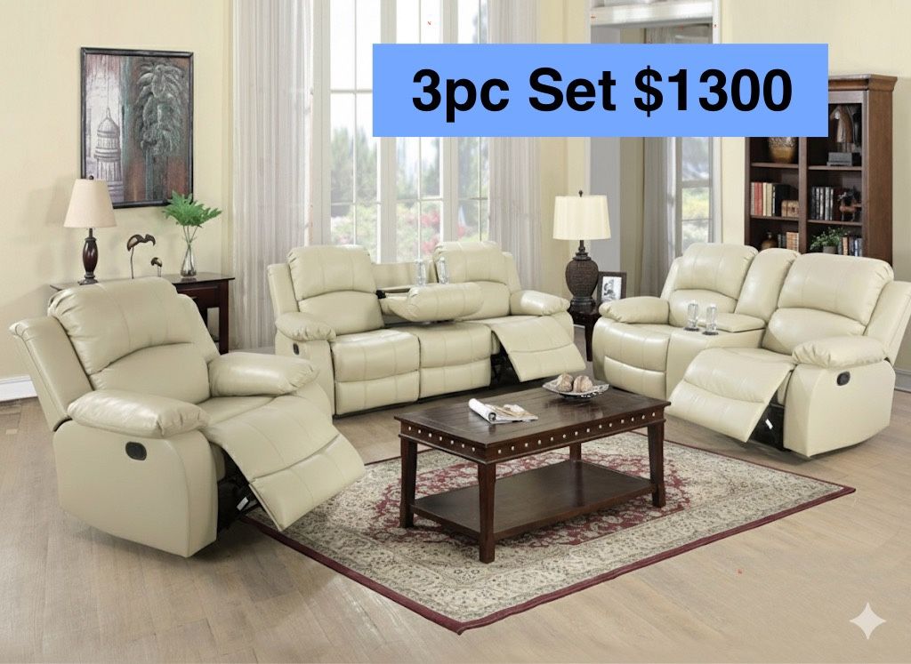 💥FREE DELIVERY💥Brand New  3PC Reclining Sofa Loveseat Chair Set 