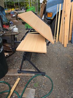 Art table with drawers.