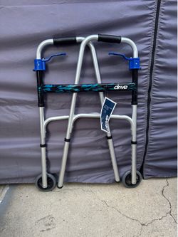 Drive Dual Release Folding Walker Junior Deluxe Aluminum 350 lbs - 1 ea