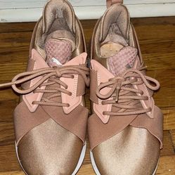 PUMA Muse Lightweight Low Top Pink Beige Lace Up Logo Women's Athletic FRESH