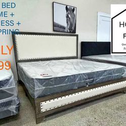 Brand New King Bed Frame with Mattress & Box Spring! Only $399 🚨Ready for Delivery 🚛 