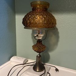 Antique Amber Glass Lamp 
