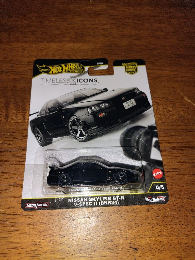 Hot Wheels Car Culture Timeless Icons Nissan Skyline GT-R R34 BLACK CHASE 0/5