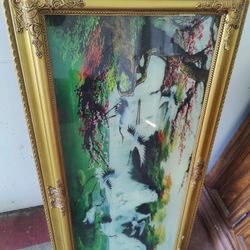 Light Up Glass Or Plastic Artistic Artwork On Frame 