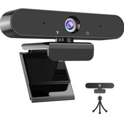 1080P Webcam with Microphone, Autofocus Noise-canceling HD