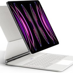 New Magnetic Keyboard Case for iPad Pro 12.9-inch (6th/5th/4th/3rd Gen) with Floating Stand, Backlit Keyboard & Multi-Touch Trackpad, Slim & Light