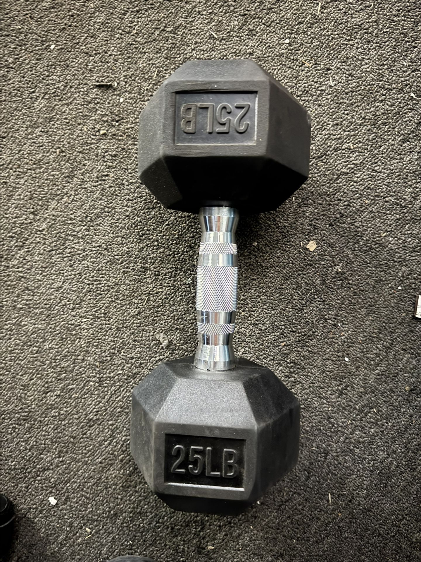 Rubber Encased Hex Weights Dumbbells  of 25lb Cast Iron Hand Weights with Anti-Slip