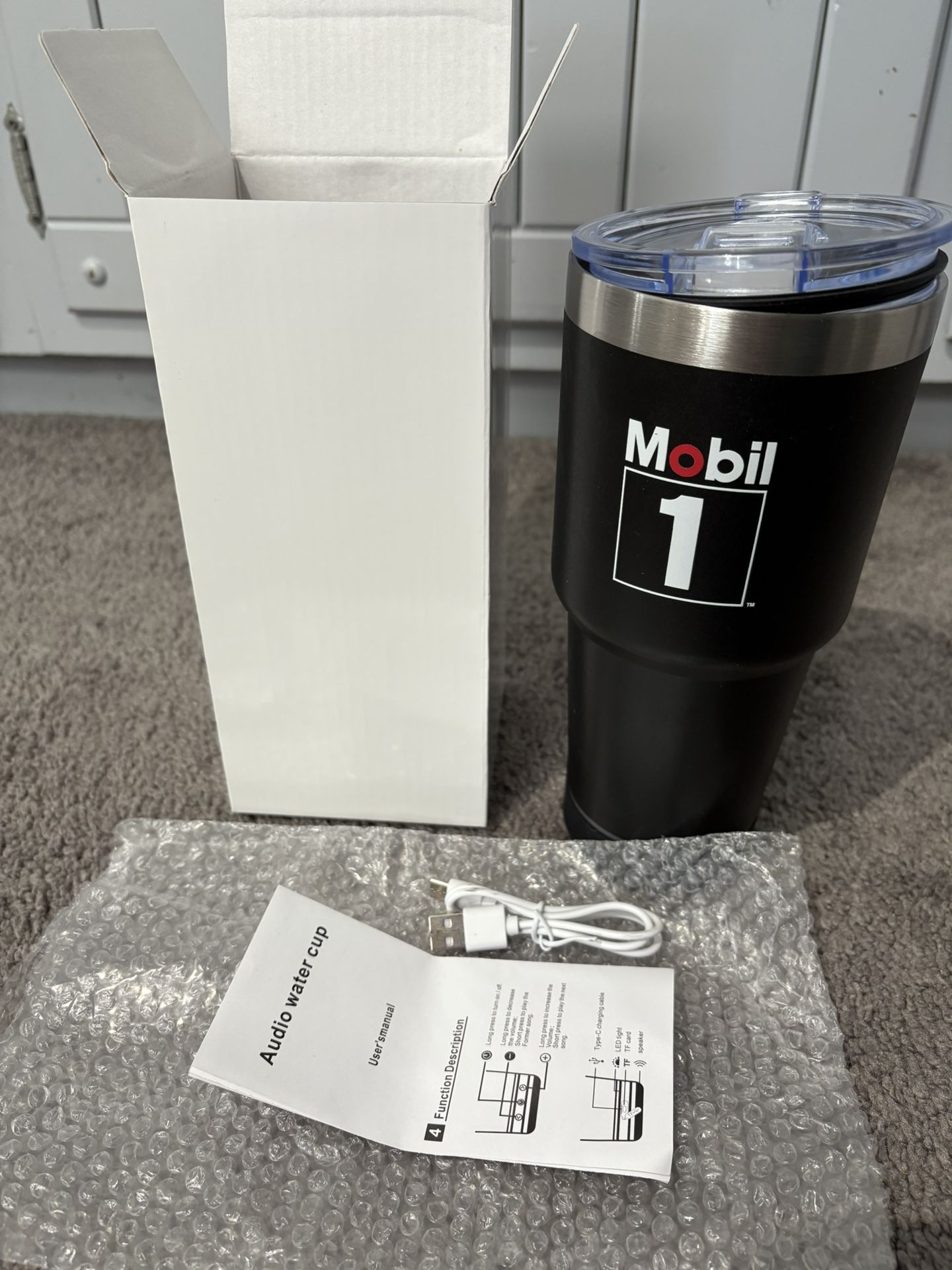 New Mobil 1 Bluetooth Speaker Tumbler Mug