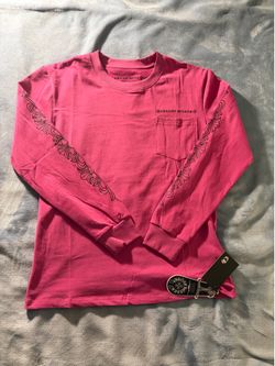 Chrome Hearts Pink Long Sleeve Pocket Tee