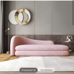 Pink Couch - Ultra Modern Tight Back Sofa Curved Tuxedo Arm Sofa