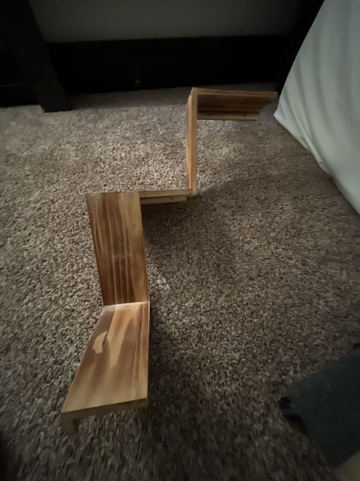 Pair (2 Shelves) Gronda 10” x 30” Rustic Floating Shelf, 3-Tier Corner Shelf, Brown Floating Shelves