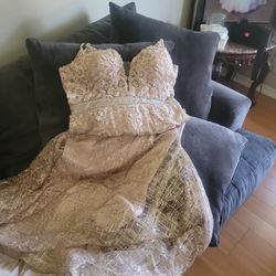 Baby Pink Elegant Evening Gown