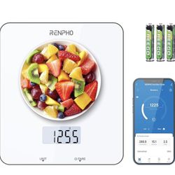 RENPHO Food Scale, Kitchen Scale for Food Ounces and Grams, Smart Cooking Calorie Scale with Timer, Nutritional Analysis with App for Keto Macro Weigh