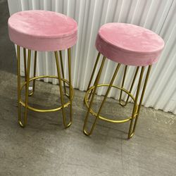 Pink and Gold Bar Stools
