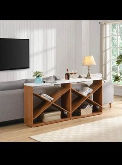 Large Mid-Century Style Console Table / Bookshelf – BRAND NEW