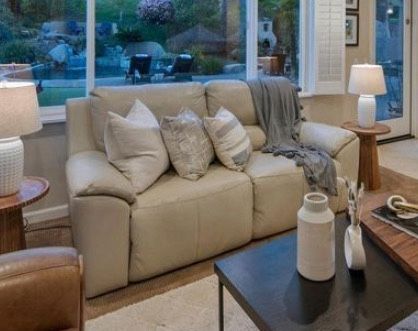 Leather recliner sofa