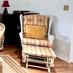 Padded Rocking Chair With Stool