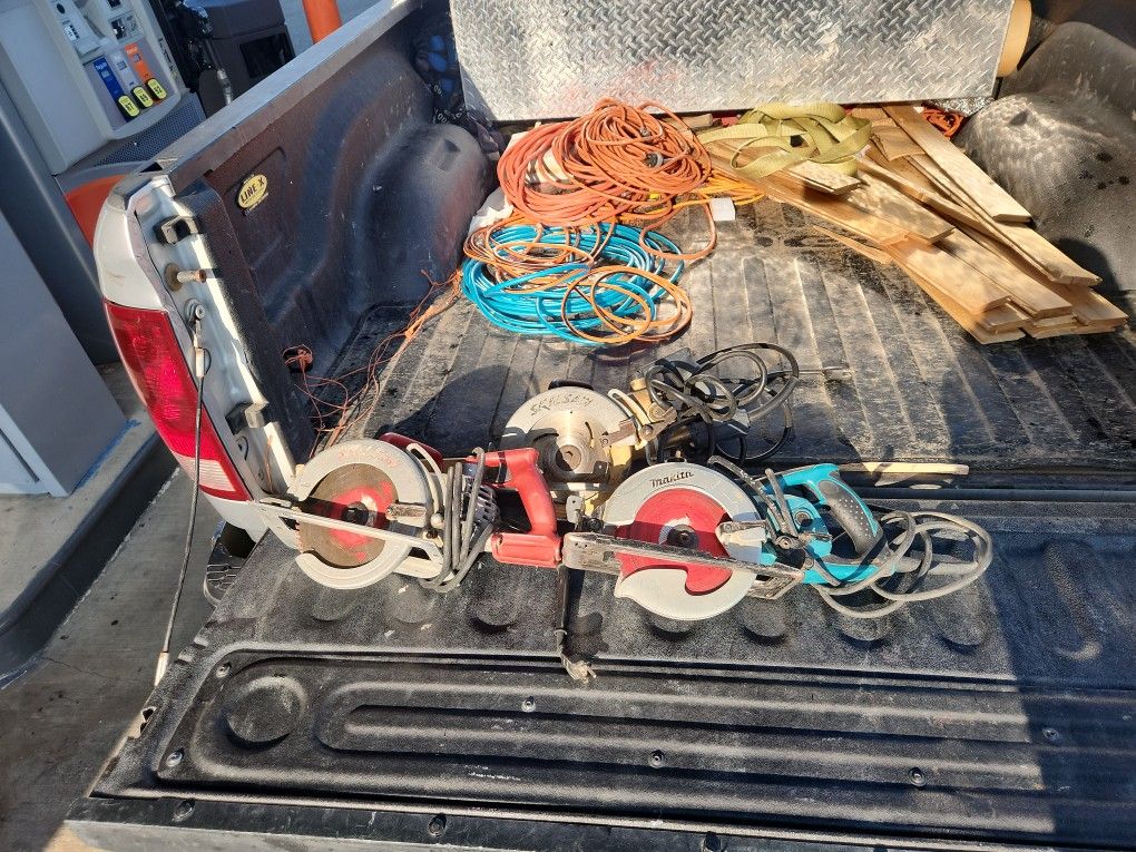 Two Skill Saws And One Makita Saw