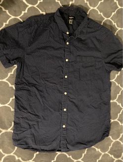 Mens shirt navy blue with white dots collar shirt
