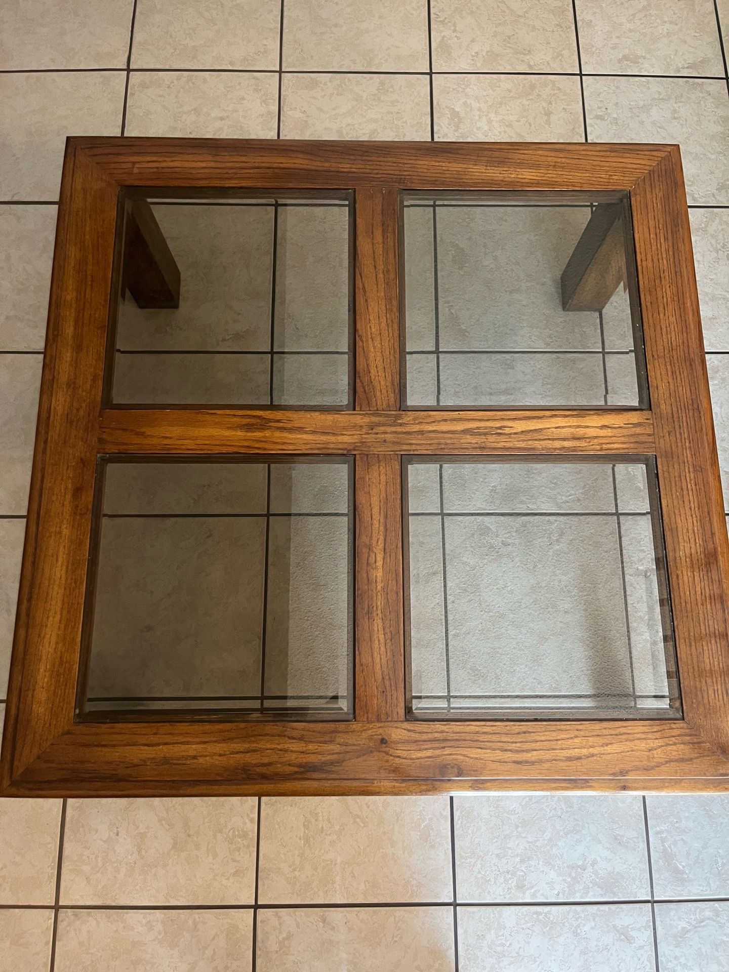 Wooden / GLASS TOP COFFEE TABLE.