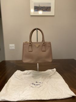 Prada Saffiano small double zipper satchel
