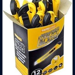 Tape King Utility Knife Box Cutters (12-Pack Bulk, 18mm Wide Blade Cutter)