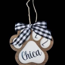 Personalized Pet Paw Ornament 