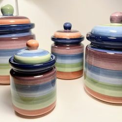 Vintage Colomate  Rotunda  Striped Hand Painted 