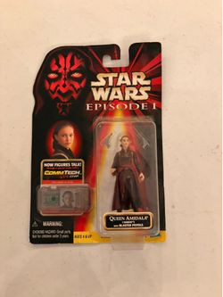 Star Wars Episode 1 Queen Amidala Naboo W/Blaster Pistols Action Figure Hasbro