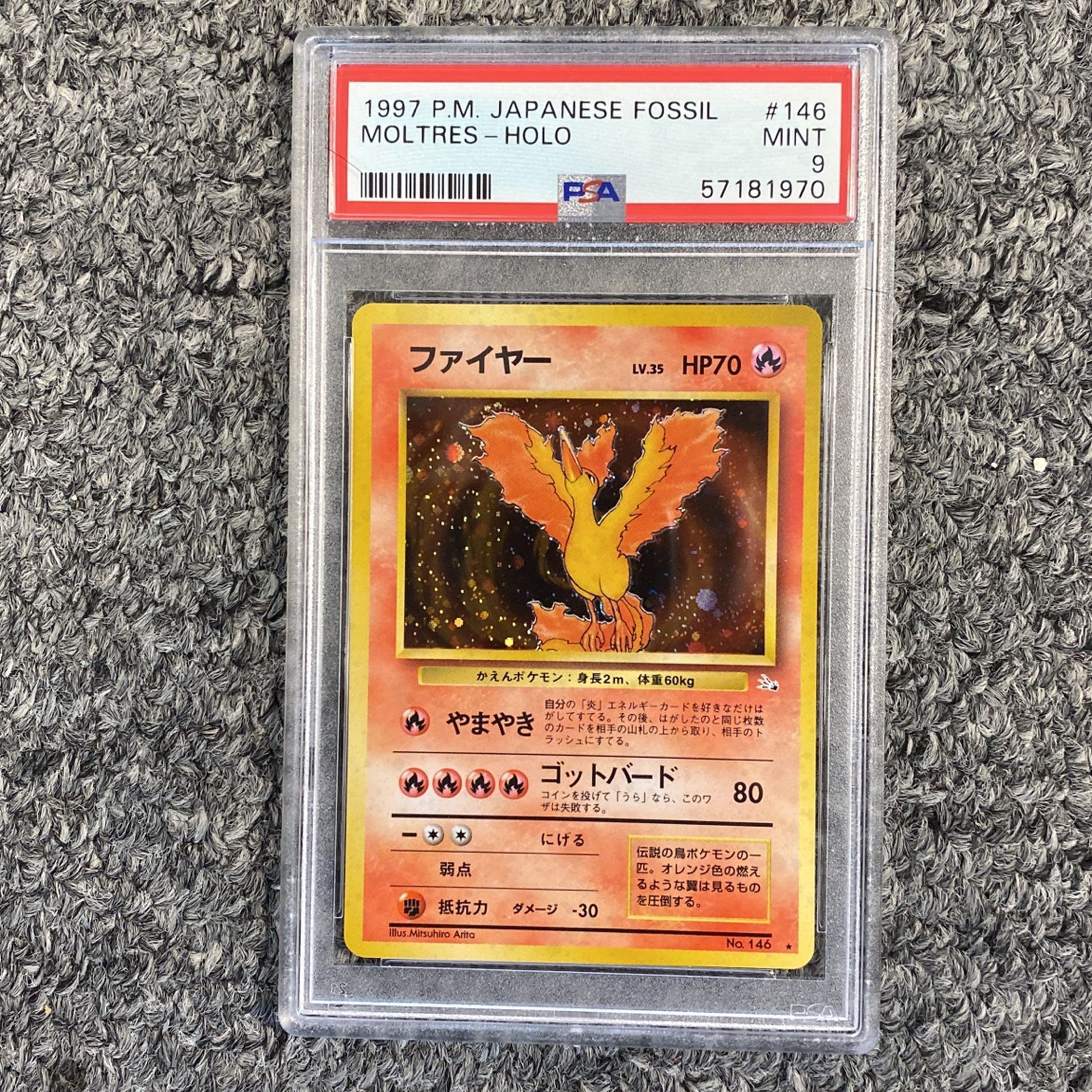 Japanese Moltres 1997 Psa 9 Fossil Graded 