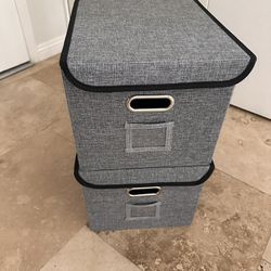 2 Collapsable Fabric File Boxes