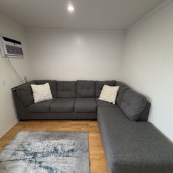 Beautiful Gray L Shaped Sofa 114” x 90”