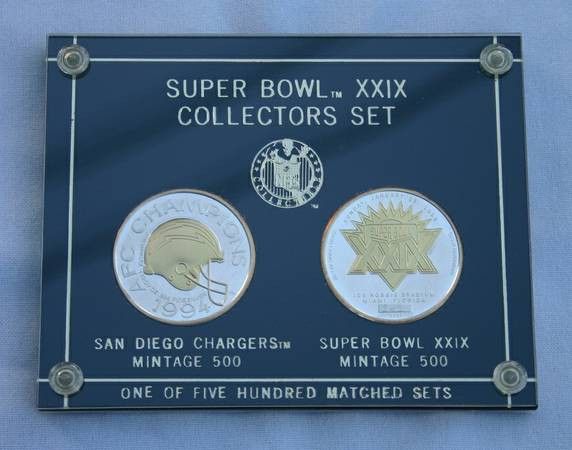 Chargers Super Bowl XXIX Collec Set Mintage 241 of 500