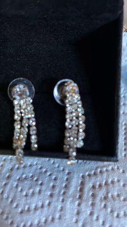 Crystal Rhinestone Tassel Drop Earrings