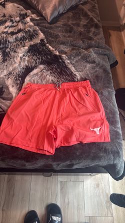 Men's 4 Inch Knee Above Bull Print Active Athletic Shorts, Lightweight Quick Drying