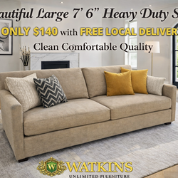 🔥 Beautiful Large 7’6” Heavy Duty Sofa – ONLY $140 with FREE Delivery! 🔥