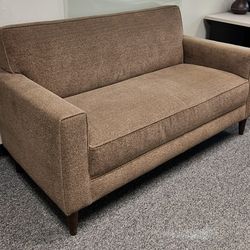 Modern Brown Loveseat – Barely Used
