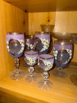 purple glass set