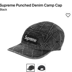 Supreme Diamond Punch Denim Camp Cap