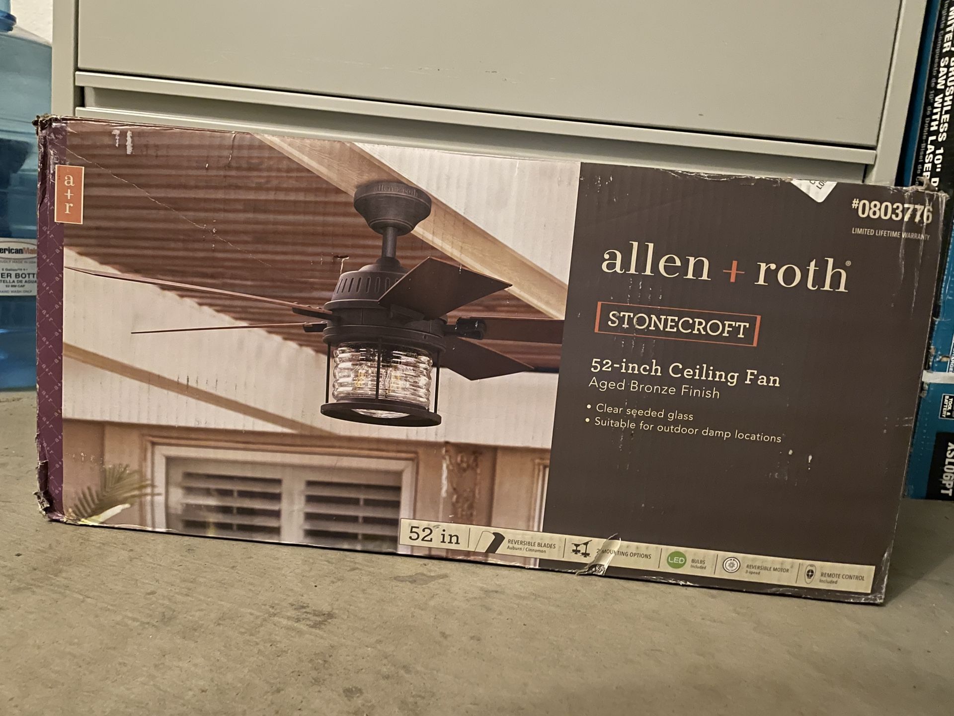 allen + roth Stonecroft 52" Bronze LED Indoor/Outdoor Ceiling Fan Light & Remote