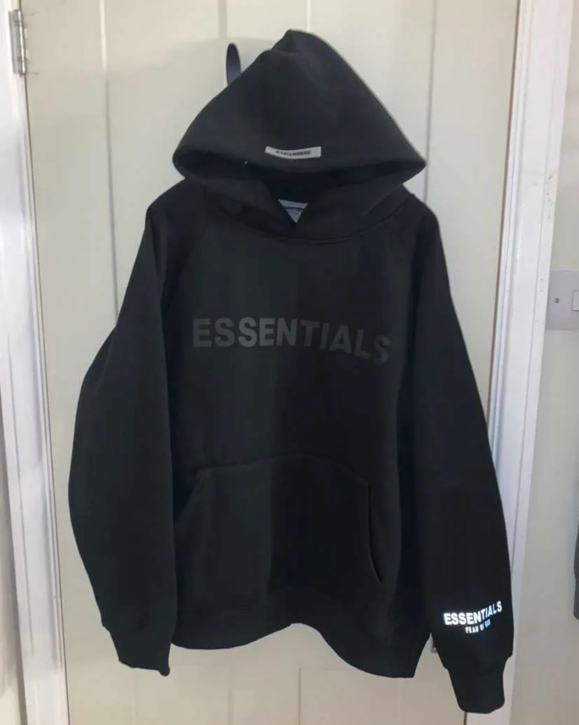 essentials hoodie black