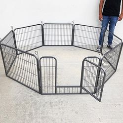 New in box $65 Heavy Duty 24” Tall x 32” Wide x 8-Panel Pet Playpen Dog Crate Kennel Exercise Cage Fence Play Pen 