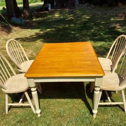 Very solid antique farm kitchen table.